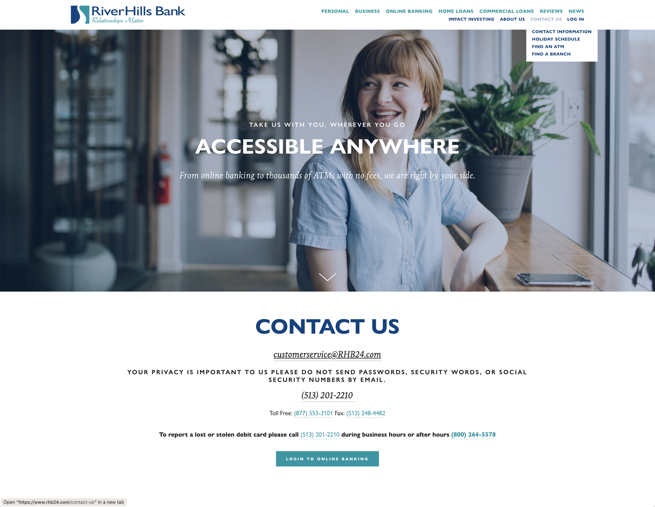 riverhills bank website