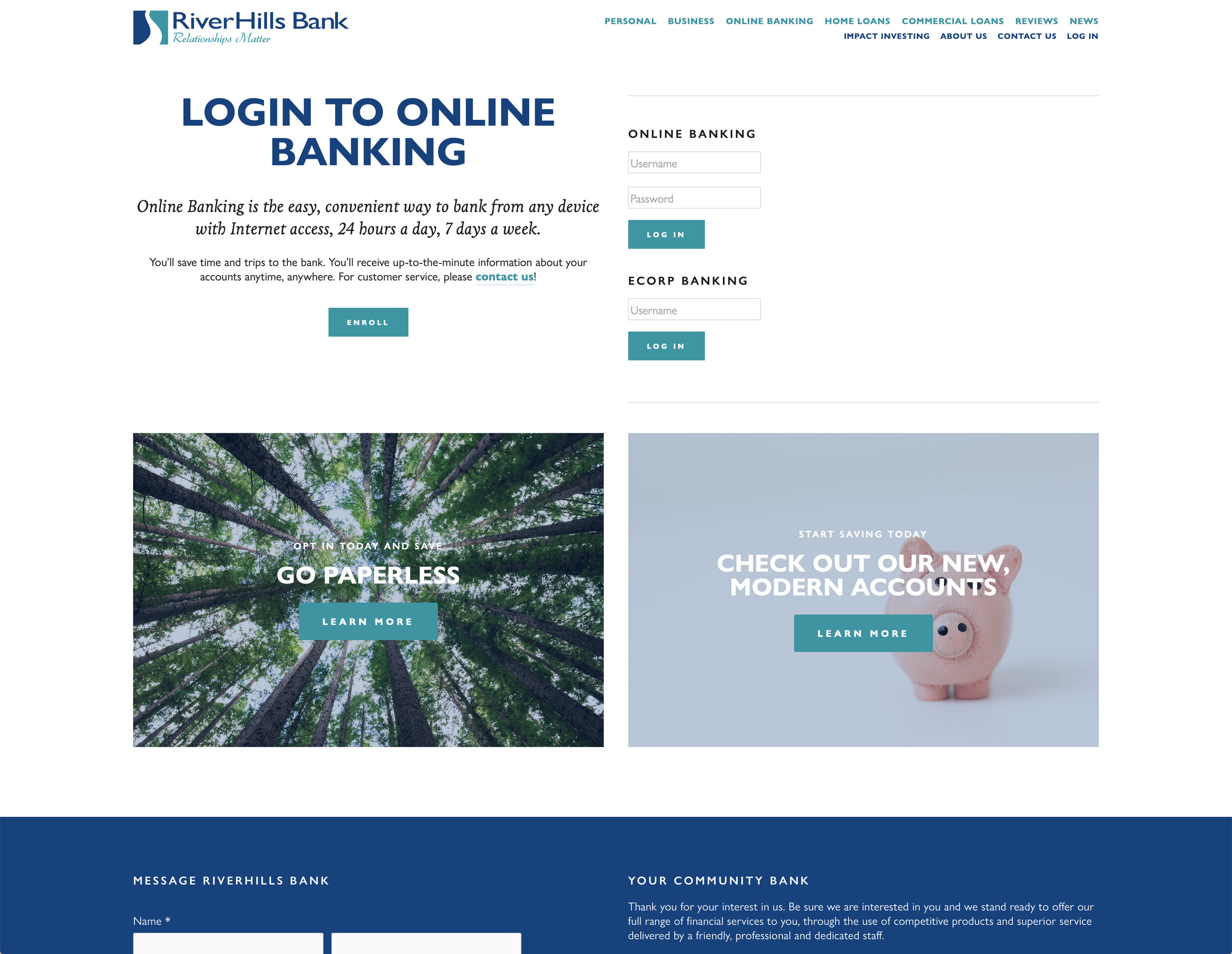 riverhills bank website